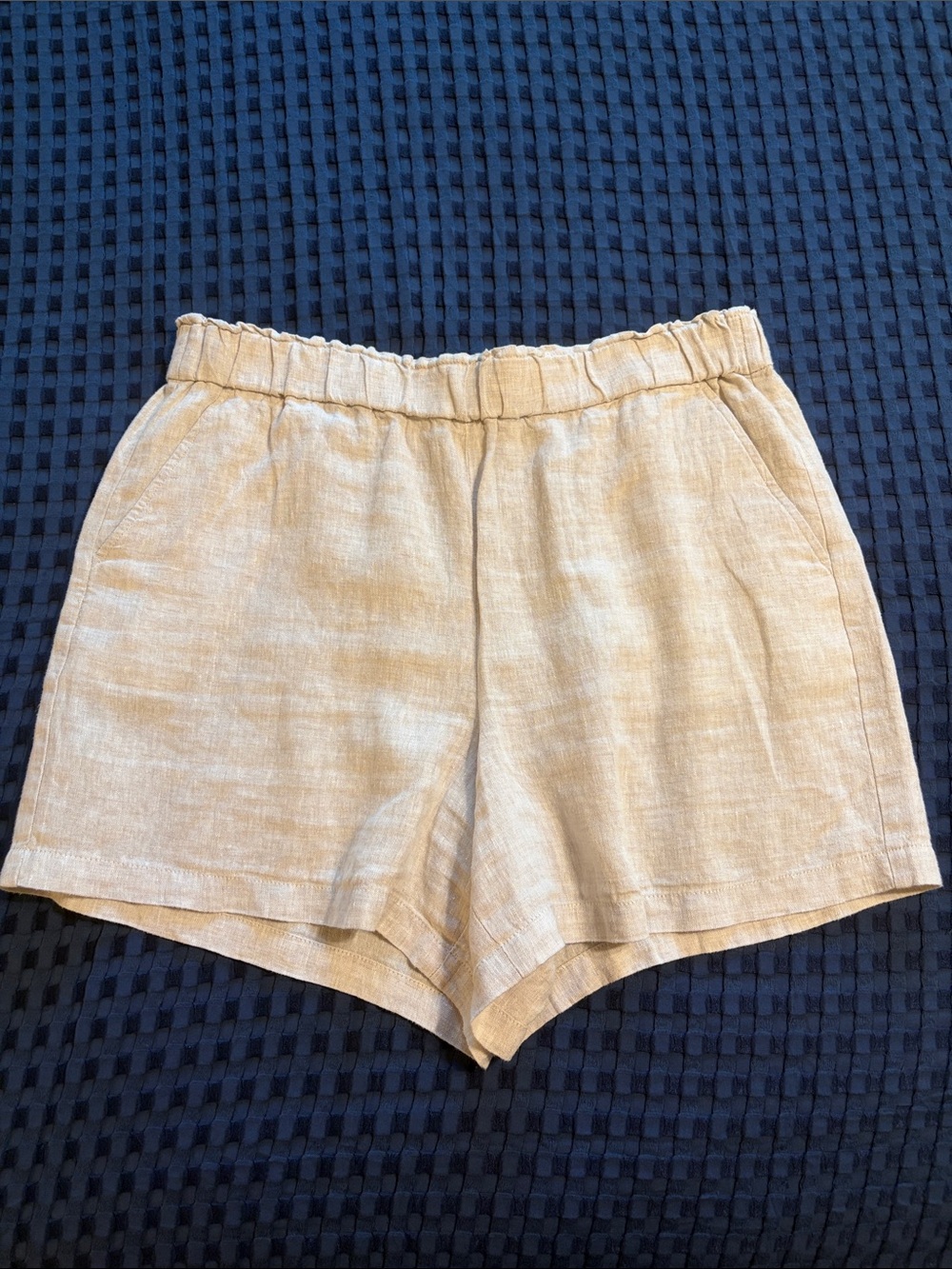Talbots 100% Linen Pull-On Paperbag Shorts - Flax - Size XL
